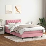 vidaXL Sommier à lattes de lit avec matelas rose 120x220 cm velours