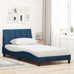 vidaXL Lit avec matelas Hanko bleu 100x200 cm tissu