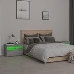 vidaXL Tables de chevet 2 Pièces et lumières LED Sonoma gris 60x35x40 cm