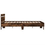 vidaXL Cadre de lit avec tête de lit chêne fumé 120x190 cm