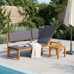 vidaXL Transat Bois d'acacia massif Huile Naturelle