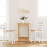 VidaXL Tabourets de bar 2 Pièces blanc bois massif d'hévéa