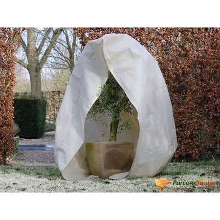 Nature Couverture d'hiver avec fermeture éclair 70 g/m² Beige 2x2 5 m
