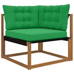 vidaXL Coussin de canapé d'extérieur 3 Pièces Vert Polyester