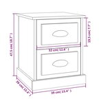 vidaXL Tables de chevet 2 Pièces blanc brillant 39x39x47 5 cm