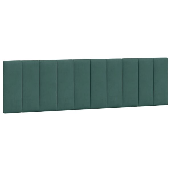 vidaXL Coussin de tête de lit vert foncé 180 cm velours
