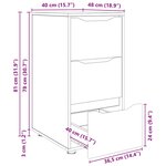vidaXL Armoire de rangement Bois Ancien 40 x 48 x 81 cm