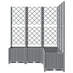 vidaXL Jardinière avec treillis gris clair 120x120x136cm polypropylène