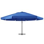 vidaXL Parasol de jardin avec mât en aluminium 500 cm bleu azuré