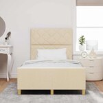 vidaXL Cadre de lit avec tête de lit Crème 120 x 190 cm tissu