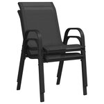 vidaXL Chaises empilables de jardin lot de 2 Noir Tissu textilène