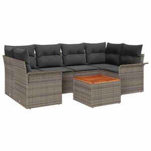 vidaXL Ensemble de canapé de jardin 7 Pièces Gris 55 x 55 x 37 cm