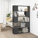 vidaXL Bibliothèque/Séparateur de pièce Gris brillant Bois ingénierie