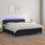 vidaXL Sommier à lattes de lit avec matelas et LED Noir 180x200cm