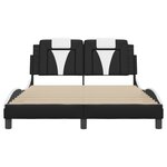 vidaXL Cadre de lit avec lumières LED noir blanc 140x200 cm similicuir