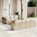 vidaXL Salon de jardin avec coussins 8 Pièces beige résine tressée