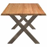 vidaXL Table à manger et bord naturel bois massif chêne rectangulaire