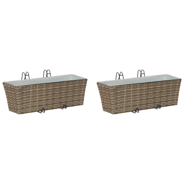 vidaXL Garde-Corps 2 pc Gris 50 x 17 x 17 cm métal