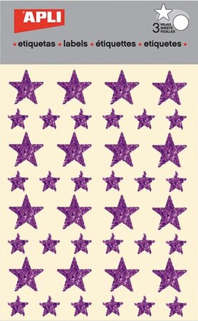Gommettes étoile 12 et 20 mm Holographique violet x 120