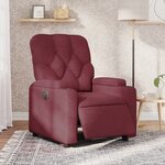 vidaXL Fauteuil inclinable électrique Rouge bordeaux Tissu