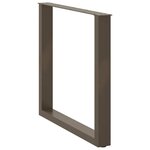 vidaXL Pieds de table à manger en forme de U  2 pièces  acier naturel  90 x (72-73) cm