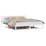 vidaXL Cadre de lit Blanc 200 x 200 cm Bois de pin massif