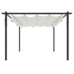 vidaXL Tonnelle de jardin avec toit rétractable 4x3 m Crème