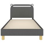 vidaXL Cadre de lit pour enfants avec tête de lit Gris foncé tissu