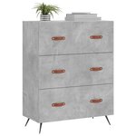 vidaXL Commode gris béton 69 5 x 34 x 90 cm bois d'ingénierie