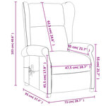 vidaXL Fauteuil inclinable électrique à oreilles gris foncé tissu