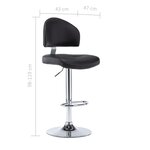 vidaXL Tabouret de bar Noir Similicuir