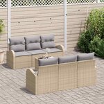vidaXL Ensemble de canapé de jardin 7 Pièces Beige et gris polyrotin