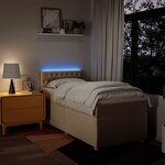 vidaXL Sommier à lattes de lit avec matelas Crème 90x200 cm Tissu