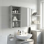 vidaXL Armoire murale de salle de bain Gris Béton 30 x 16 x 62 5 cm