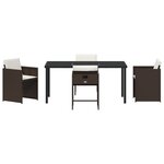 vidaXL Ensemble de salle à manger de jardin 5 pièces avec coussins marron poly rattan