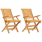 vidaXL Chaises de jardin pliantes lot de 2 56x63x90cm bois massif teck