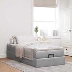 vidaXL Cadre de lit ottoman et matelas gris clair 90x190 cm tissu