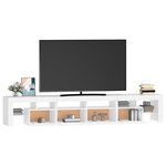 vidaXL Meuble TV avec lumières LED Blanc 230x36 5x40 cm
