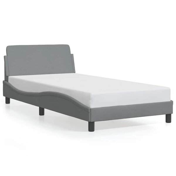 vidaXL Cadre de lit Dover gris clair 100x190 cm tissu