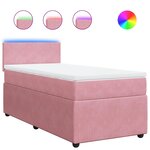 vidaXL Sommier à lattes de lit avec matelas Rose 100x200 cm Velours