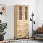 vidaXL Buffet haut Chêne sonoma 69 5x34x180 cm Bois d'ingénierie