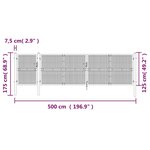 vidaXL Portal de jardin maille anthracite 500x175 cm acier galvanisé