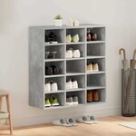 vidaXL Cabinet à chaussures Gris béton 77 5 x 30 x 83 5 cm