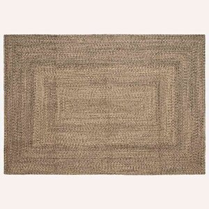 vidaXL Tapis Naturel et noir 160 x 230 cm Jute