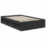 vidaXL Cadre de lit avec tête de lit Noir 120 x 190 cm Pin massif