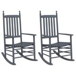 vidaXL Chaises à bascule sièges incurvés lot de 2 gris peuplier massif