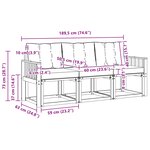 vidaXL Ensemble de canapés d'extérieur 3 pc Blanc et Beige