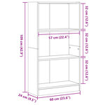 vidaXL Bibliothèque vieux bois 60x24x109 cm bois d'ingénierie