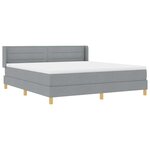 vidaXL Lit à Ressorts avec matelas Gris clair 180 x 200 cm tissu