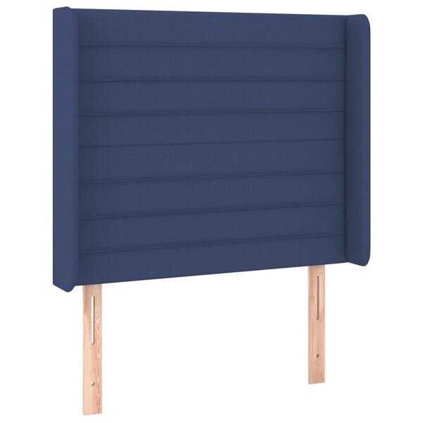 vidaXL Tête de lit avec oreilles Bleu 83x16x118/128 cm Tissu